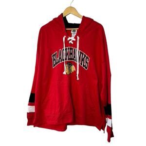 NHL Chicago Blackhawks Jersey Style Mid Weight Cotton Blend Hoodie Men's 2XL